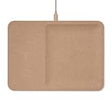 Courant Catch:3 Belgian Linen Wireless Charging Station and Valet Tray (Camel) - Compatible with...