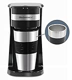 Elite Gourmet EHC111A Personal Single-Serve Compact Coffee Maker Brewer Includes 14Oz. Stainless...