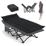 Camping Cot, Extra Wide with Thick Mattress, Folding Oversized XL 75' L x 28' W x 15' H Heavy Duty...