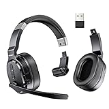 TECKNET Bluetooth Headset, Wireless Bluetooth Trucker Headset with Microphone Noise Cancelling 3 EQ...