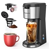Famiworths Iced Coffee Maker, Hot and Cold Coffee Maker Single Serve for K Cup and Ground, with...
