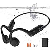 Bone Conduction Headphones Swimming, Built-in 32G Memory IP68 Waterproof Sports Headphones, Wireless...