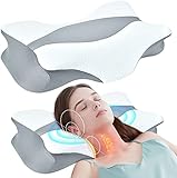Pulatree Cooling Cervical Pillow for Neck Pain Relief, Cradle Design Contour Memory Foam Side...