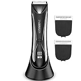 2 in 1 Groin Hair Trimmer & Body Groomer for Men, Ball Shaver with 2 Different Replaceable Ceramic...