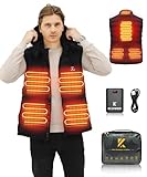 KRBORO Heated Vest for Men with Rechargeable Battery Pack, Lightweight Down Mens Heat Vest, Hunting...