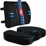 CushZone Seat Cushion, Lumbar Support Pillow with Adjustable Strap-Chair Cushions for Sciatica Pain...