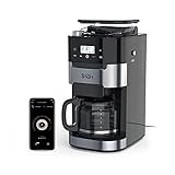 atomi smart Coffee Maker with Burr Grinder - WiFi, Voice-Activated, 8 Grind Settings, 12-Cup Glass...