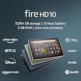 Fire HD 10 tablet, 10.1', 1080p Full HD, 32 GB, latest model (2021 release), Black
