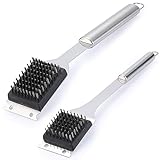 2 Pack Grill Brush and Scraper, 16.5” & 14” Wire BBQ Grill Brush for Outdoor Grill, 304...