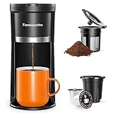 Famiworths Mini Coffee Maker Single Serve, Instant One Cup for K Cup & Ground Coffee, 6 to 12 Oz...