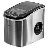 Magic Chef MCIM22ST 27 Pound Portable Home Countertop Ice Maker in 2 Sizes w/See Through Window,...
