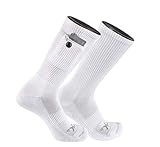 TCK Performance Zip Pocket Crew Socks, Stash & Dash (White, Medium)
