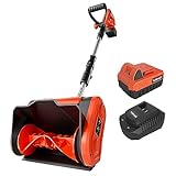 VOLTASK Cordless Snow Shovel - 20V | 10-Inch | 4-Ah Cordless Snow Blower, Battery Snow Blower with...