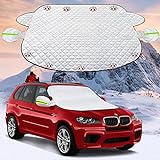Car Windshield Snow Cover for Ice with Magnetic Edges, Windscreen Frost Protector with Side Mirrors...