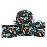 RALME Gaming Backpack Set for Kids, 16 inch, 6 Pieces - Includes Foldable Lunch Bag, Water Bottle,...