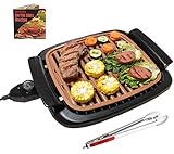 Nonstick Electric Indoor Smokeless Grill - Portable BBQ Grills with Recipes, Fast Heating,...