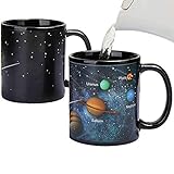Heat Changing Solar System Magic Coffee Mug Heat Sensitive Porcelain Tea Cup Christmas Funny...