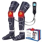 Leg Massager with Air Compression & Heat, 4-In-1 Foot Calf Thigh Knee Massager for Circulation &...