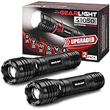 GearLight S1050 LED Flashlight Pack - 2 Bright, Zoomable Tactical Flashlights with High Lumens and 3...
