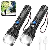JMNGSHU Flashlight with 10000 Lumens, Type-C Fast Charging & 16-Hour Runtime, 3 Modes, Telescopic...