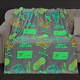 Gaming Blanket Toys Gifts for Boys - Christmas Easter Valentine's Day Birthday Glow in The Dark...
