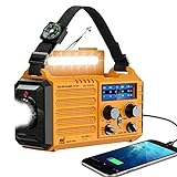 Emergency Radio with NOAA Weather Alert, Portable Solar Hand Crank AM FM Shortwave Radio for...