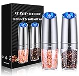 Gravity Electric Pepper Grinder, Salt and Pepper Mill & Adjustable Coarseness, Battery Powered with...