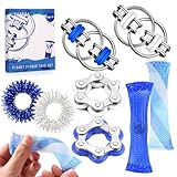 8 Pcs Sensory Fidget Toys Pack Flippy Roller Bike Chain Fidget Spinner Anxiety and Stress Relief...