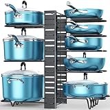 ORDORA 8 Tier Pot and Pan Organizer Rack for Cabinet With 3 DIY Methods, Adjustable Organizer for...