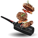 FAVIA Square Grill Pan Skillet Hard Anodized with Detachable Handle for Steak Bacon BBQ Induction...