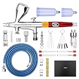 NEOECO Multi-Purpose Airbrush Kit, Dual-Action Gravity Feed Air Brush Sets with with Crown Nozzle,...