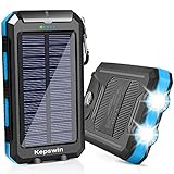 Solar Charger 20000mAh Portable Solar Power Bank Waterproof External Backup Battery Power Pack...