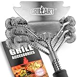 GRILLART Grill Brush and Scraper Bristle Free – Safe BBQ Brush for Grill – 18'' Stainless Grill...