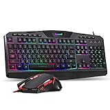 Redragon S101 Wired Gaming Keyboard and Mouse Combo RGB Backlit Gaming Keyboard with Multimedia Keys...