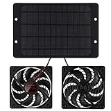 ZUZZEE Solar Panel Fans Kit, 10W 12V Solar Panel Powered Dual Fan with 2m Cable, Waterproof Outdoor...