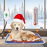 HUENLYEL Outdoor Cat Dog Heat Heating Pad for Cats Dogs, Heated Cat Dog Pet Bed,Indoor Pet Heating...