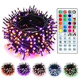 Brizled Color Changing Christmas Lights, 66ft 200 LED Halloween Lights with Remote, Dimmable Outdoor...