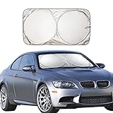 EcoNour Car Windshield Sun Shade with Storage Pouch | Durable 240T Material Car Sun Visor for UV...