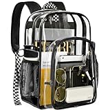 PAMANO Clear Backpack Transparent Heavy Duty Bookbag See Through Bag for College Work Travel...