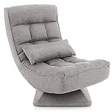 Giantex Adjustable Swivel Floor Chair - 5 Position Video Game Chair with Swivel Base, Steel Frame,...
