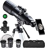 ESSLNB Telescopes for Adults Kids Astronomy Beginners 80mm Astronomical Telescopes with 10X Phone...