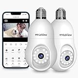 LaView 4MP Bulb Security Camera 2.4GHz,360° 2K Security Cameras Wireless Outdoor Indoor Full Color...