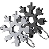 Snowflake Multitool 2PCS 18-in-1 Stainless Steel Snowflake Multi Tool Keychain Tool Gadgets for...