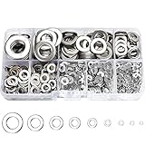 800 Pcs 304 Stainless Steel Flat Washers for Screws Bolts, Fender Washers Assortment Set, Assorted...