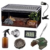 SANOSY Reptile Terrarium - Amphibian Tank Starter Kit, Eco Rainforest Feeding Box, Amphibian Feeding...