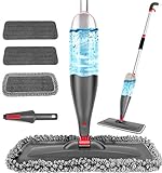 Spray Mop for Floor Cleaning with 3pcs Washable Pads - Wet Dry Microfiber Mop with 800 ml Refillable...