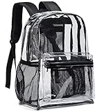Vorspack Clear Backpack Heavy Duty PVC Transparent Backpack with Reinforced Strap for Workplace -...