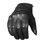 Men's Premium Leather Street Motorcycle Protective Cruiser Biker Gel Gloves S