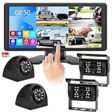 4K RV Camera System, Touch Screen 10.36 Inch DVR Quad 4 Split Screen Monitor with Bluetooth MP3 MP4...
