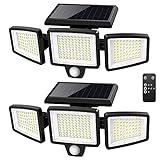 Solar Outdoor Lights ,Tuffenough 2500LM 210 LED Security Lights with Remote Control,3 Heads Motion...
